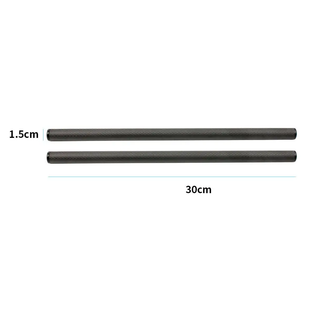 1Pair 300mm Length 2 шт 10 см/25 см/30 см/40 см углеродное волокно трубчатая штанга для диаметром 15 мм штанга рельсовая система непрерывного фокусировки камеры клетка комплект - Цвет: 1Pair 300mm Length