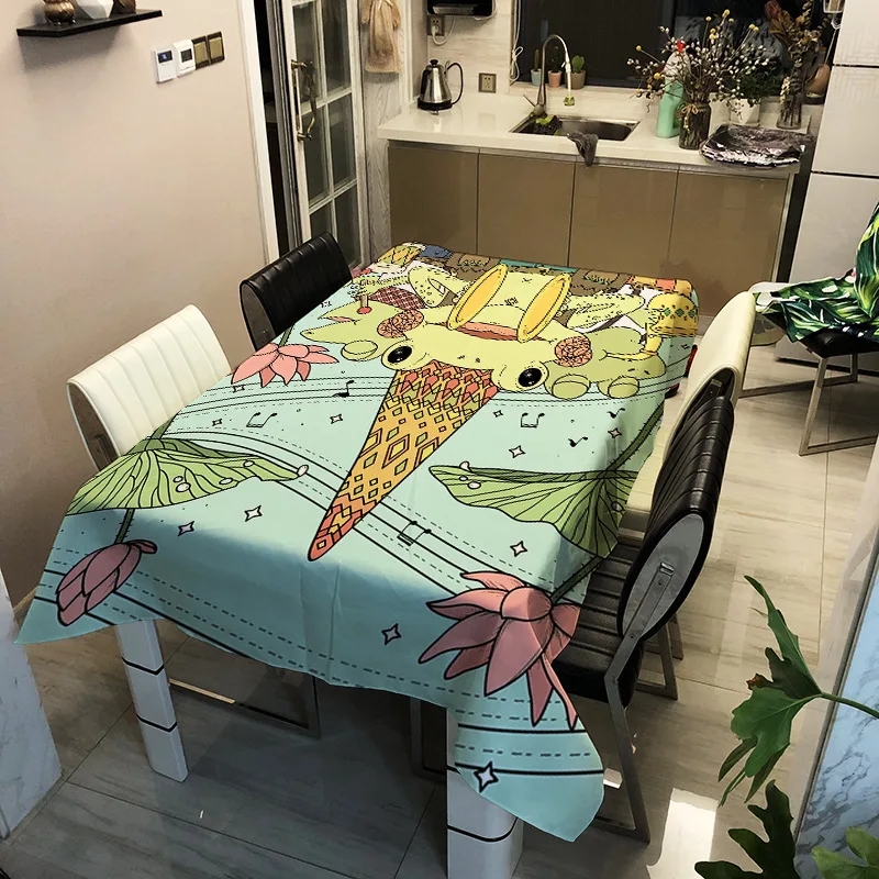 

Washable decorative household waterproof tablecloth with animal print pattern