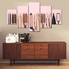 Аксессуары для парикмахерской картина золотые инструменты для парикмахера картины жикле искусство для салона красоты 5 шт. холст настенное искусство домашний декор