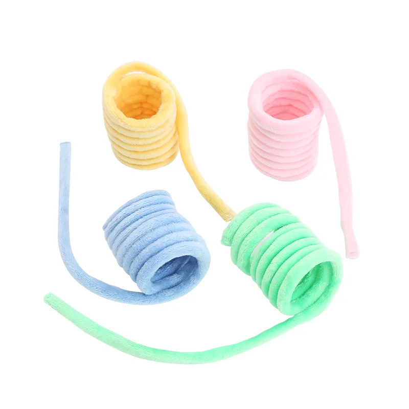 

Cat Spring Toy Plastic Colorful Plush Coil Spiral Springs Pet Action Wide Durable Interactive Toys Muelle Gato Pet Favor Toy