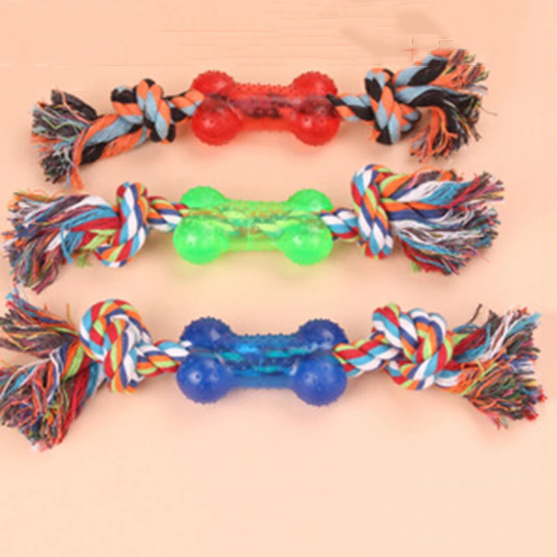 Пластиковая веревка для собак в виде короткой кости игрушки хлопковая зубов