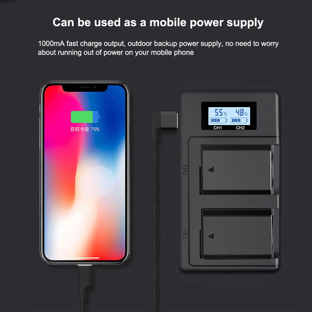 Аккумулятор NP-FW50 NP FW50 + двойное зарядное устройство USB с ЖК-дисплеем для Sony A6000 5100