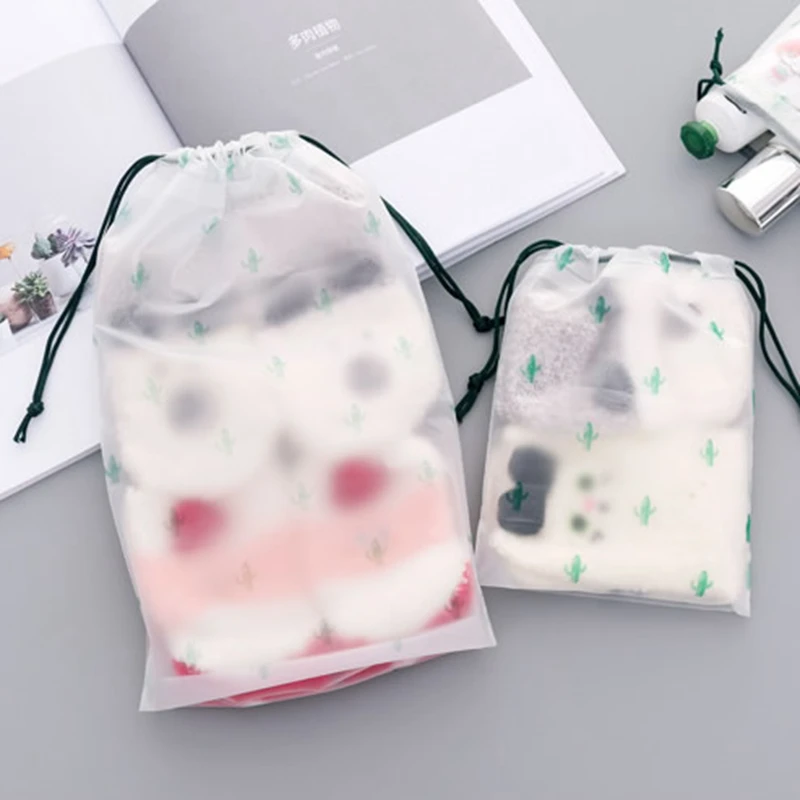 Прозрачная дорожная косметичка с рисунком кактуса чехол для макияжа женщин