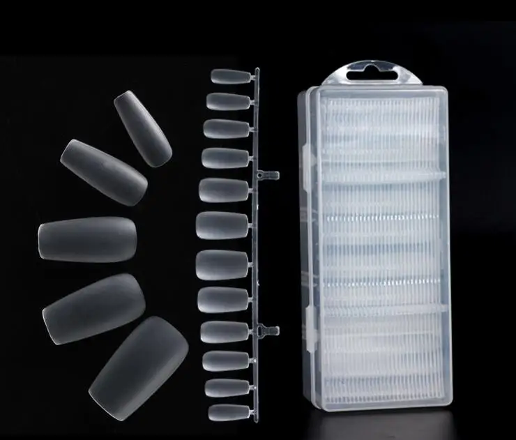 360 шт. ультратонкие накладные ногти конические матовые балерины искусственные