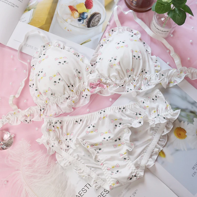Комплект нижнего белья в японском стиле Милая принцесса с кошкой розовый кролик