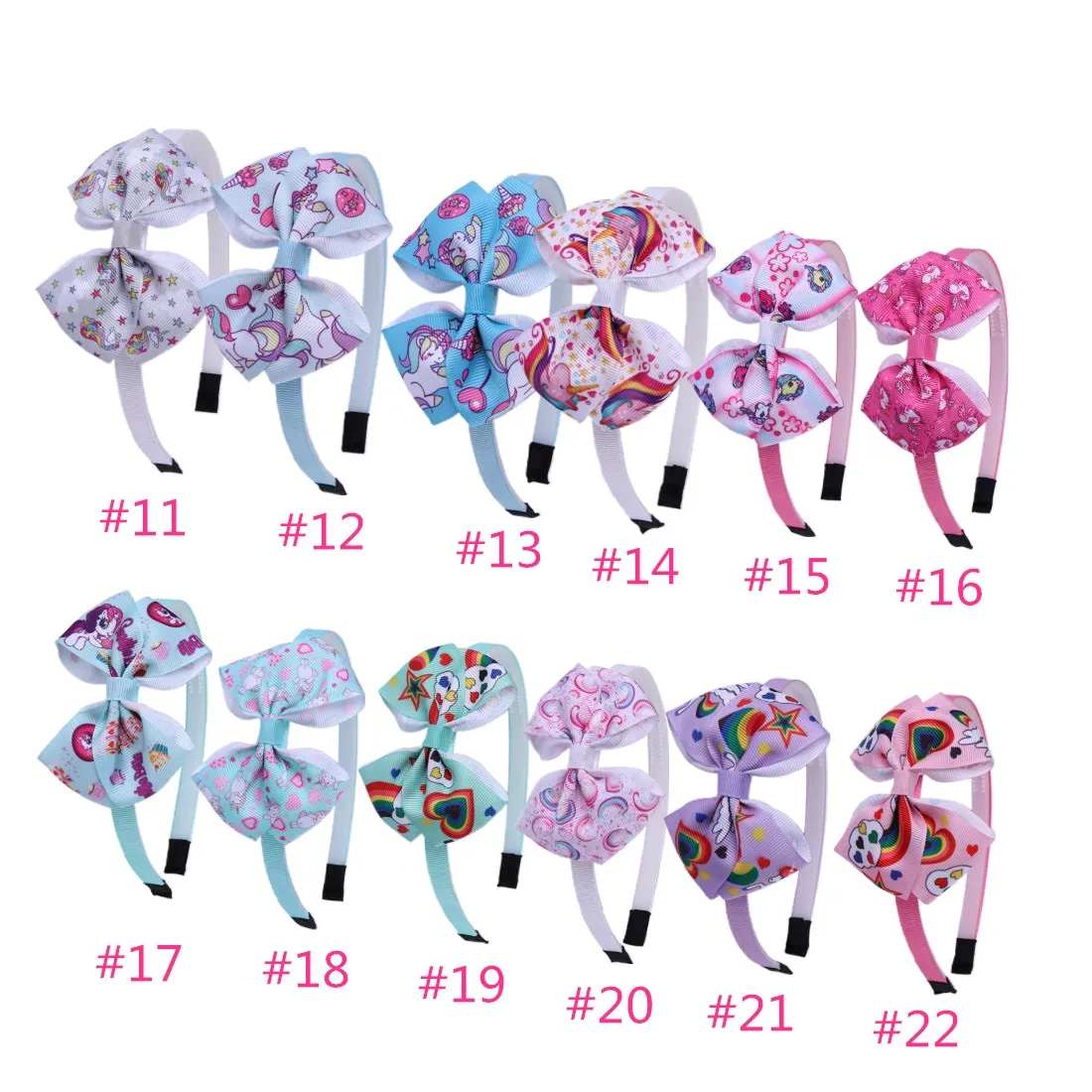 12pcs mix B XIMA 12 шт./лот 4 дюйма для девочек Единорог для вечеринки лента для волос лента печать повязка на волосы с единорогом; повязка на голову для аксессуары для волос - Цвет: 12pcs mix B