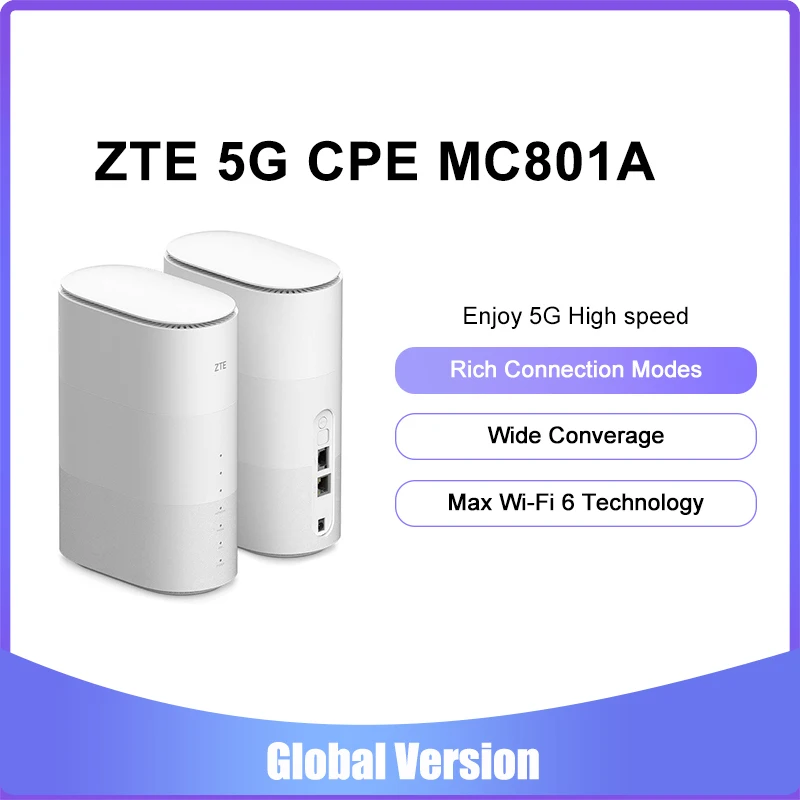 ZTE MC801A CPE 5G Router Wifi 6 SDX55 NSA+SA N78/79/41/1/28 802.11AX WiFi Modem Router 4g/5g WiFi router sim card unlock zlt x21 cpe 5g indoor cpe sub 6ghz nsa sa modem 5g wifi sim card gigabit router mobile wifi hotspot wireless amplifier