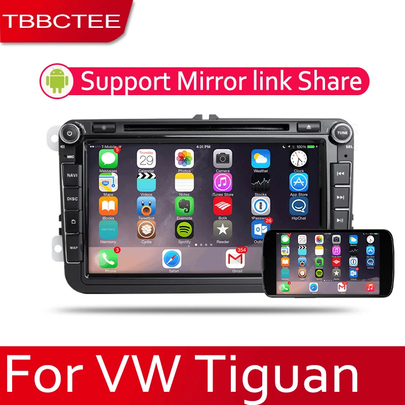 TBBCTEE автомобильная система Android 1080P IPS ЖК-экран для Volkswagen VW Tiguan 2007 ~ 2014