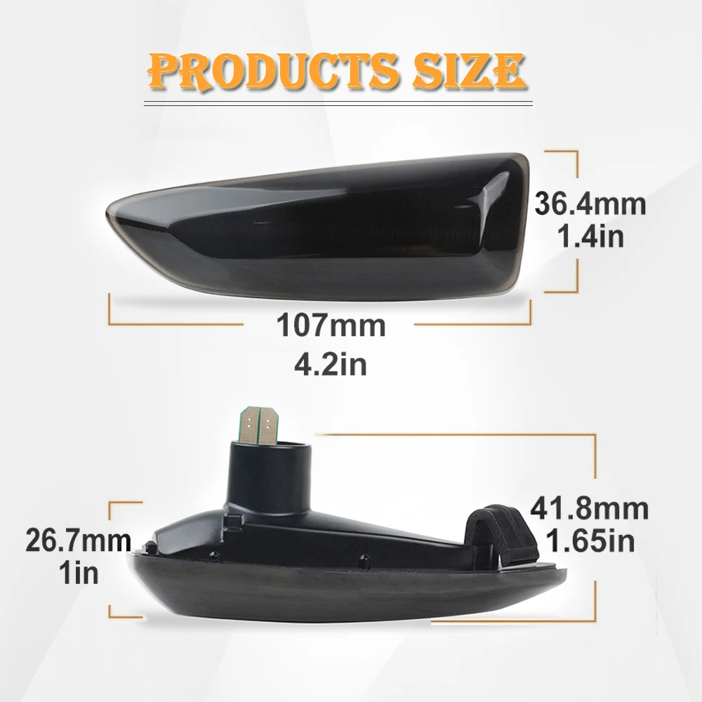 

2x Car Side Marker LED Turn Signal Repeater Dynamic Light For Opel Zafira Tourer Insignia Grandland Crossland Astra Buick Regal