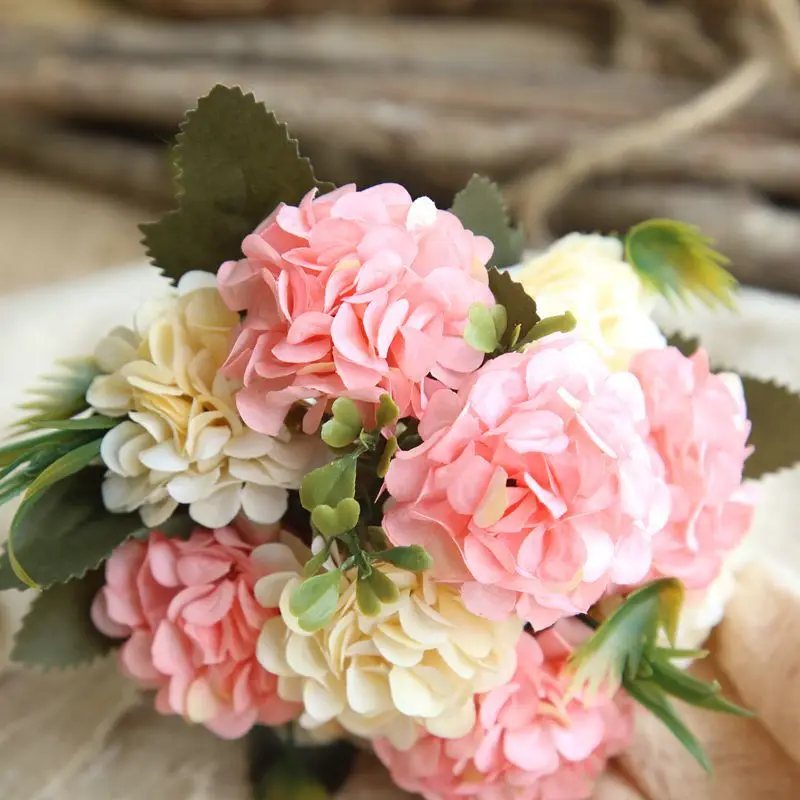 

Beautiful Artificial Flower Sweet False Plants Garden Hydrangea Flower Simulation Wedding Home Decoration Fashion Fake Flower