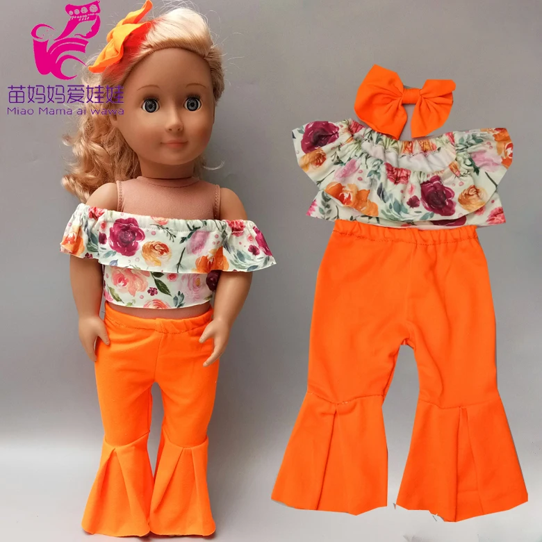 Детская летняя одежда с нижним бельем Одежда для кукол девочек 18 дюймов открытым