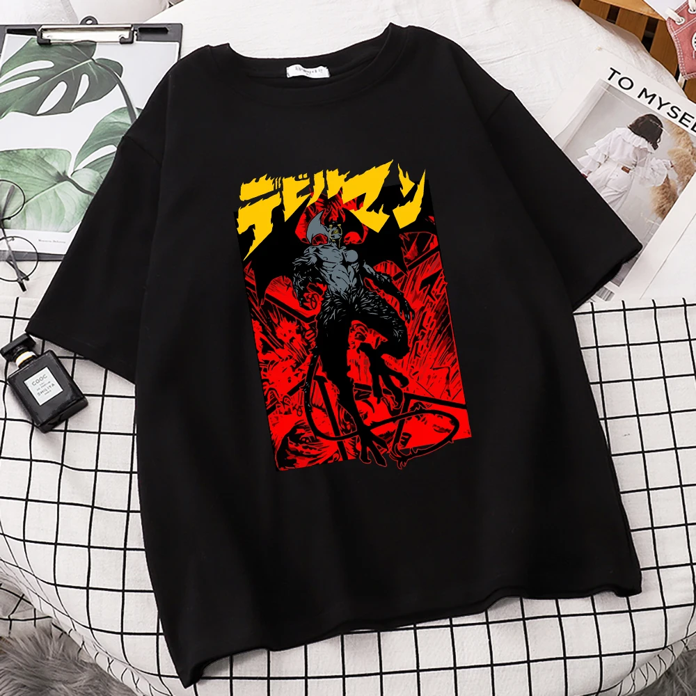 Обувь для косплея Аниме Debiruman Прохладный Devilman Crybaby Футболка с принтом мужские