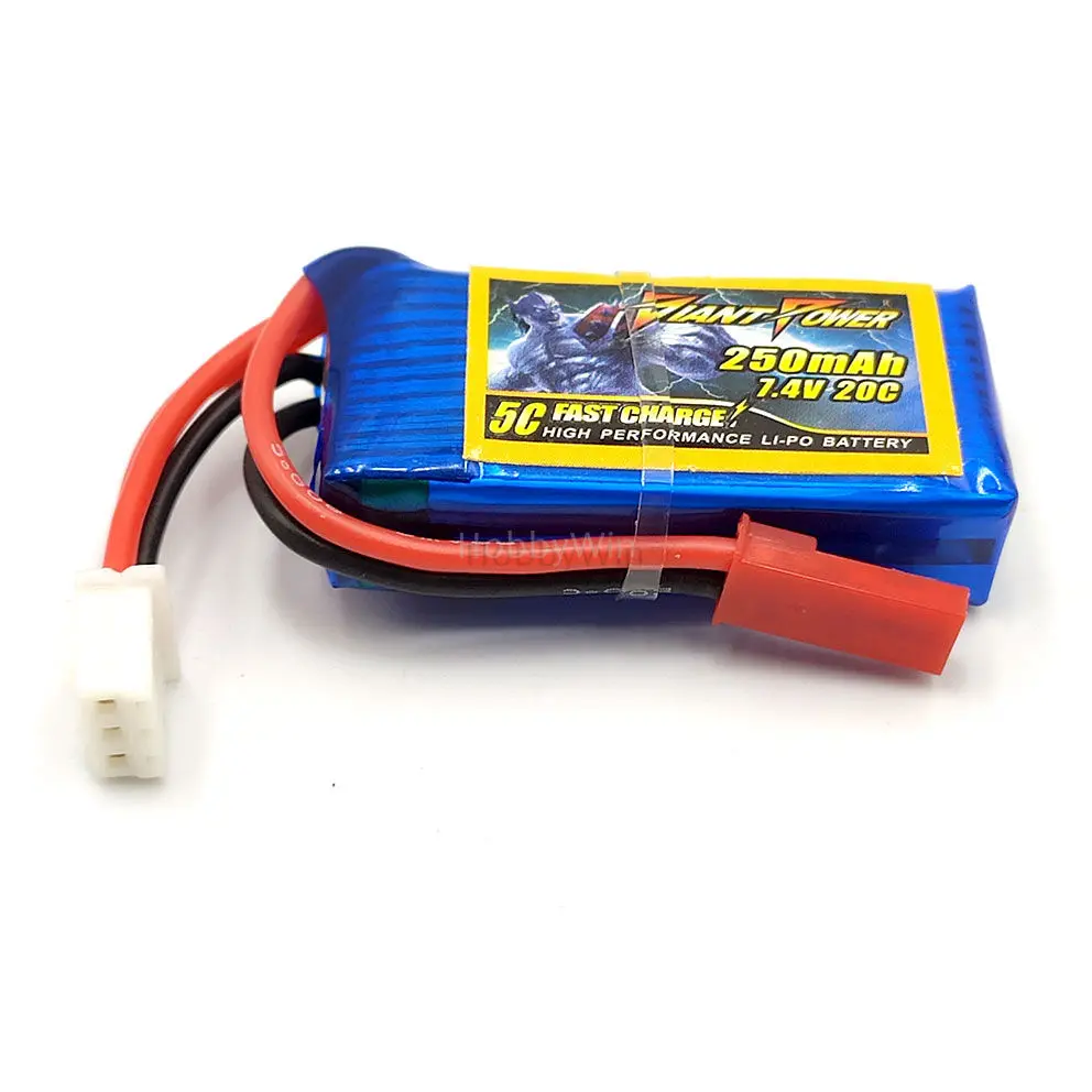 7 4 V 2S 250mAh 20C Высокая прочная производительность LiPO батарея JST разъем для микро