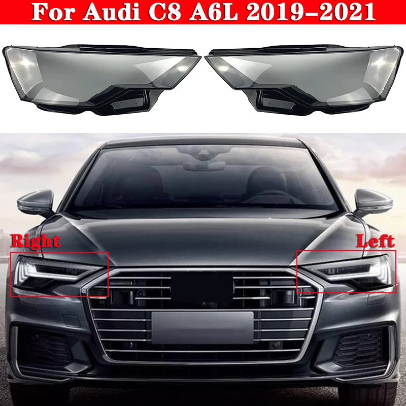 

Для Audi A6 C8 A6L 2019-2021 автомобиля спереди головной светильник крышка абажурах Lampcover головная лампа светильник чехол для стеклянных линз оболочки крышки