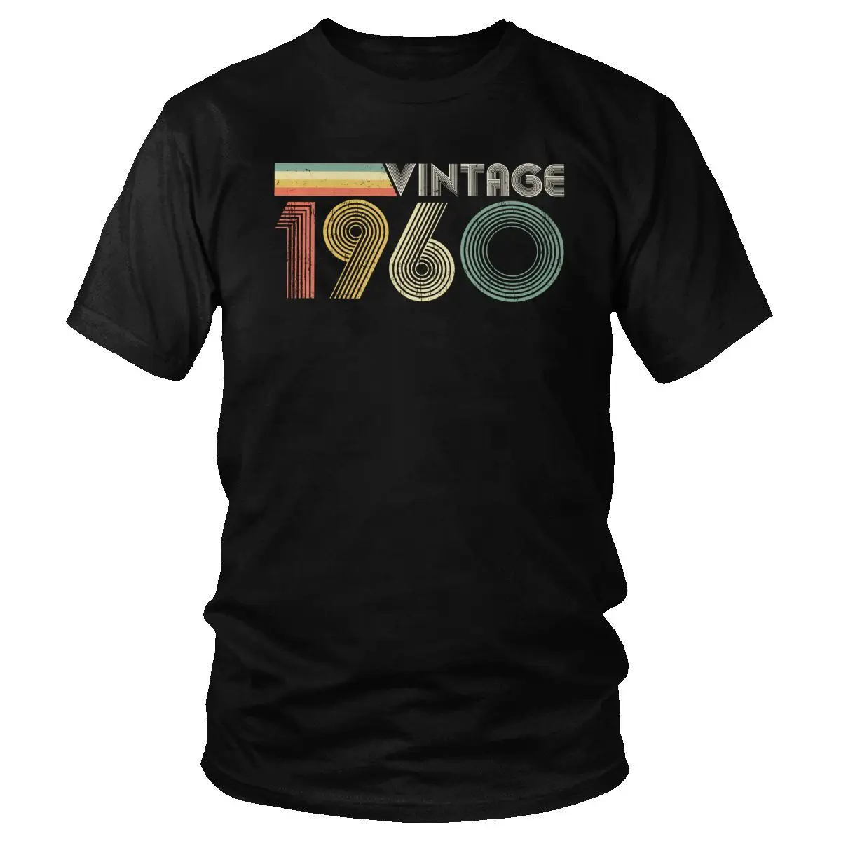 

Мужская винтажная футболка из чистого хлопка, с коротким рукавом