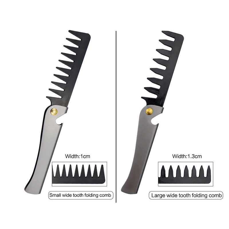 Мужская Складная расческа из нержавеющей стали в стиле ретро|Расчески| |