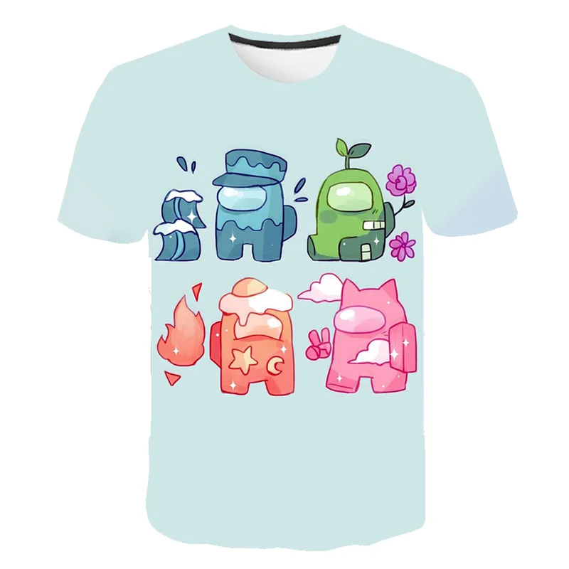

Cartoon Amongs Cotton Tee Game Baby Kids Boys Girls Children Short Sleeves Summer Clothing Fashion Print Toddler Camiseta Tops