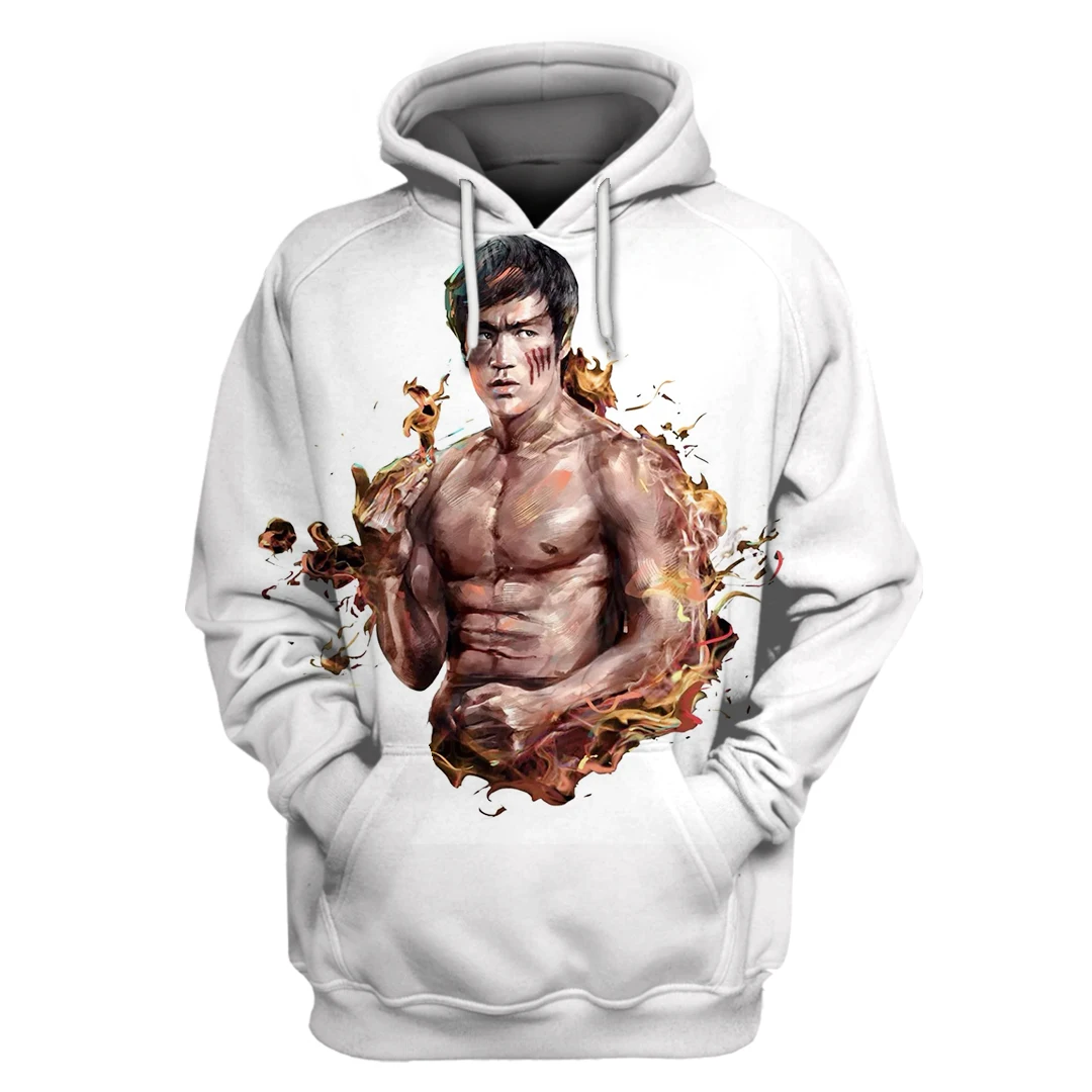

LIASOSO2021 Latest Trend Fashion Chinese Kung Fu Star Bruce Lee Hoodie 3D Printing Casual Martial Arts Hoodie Tooling Hoodie