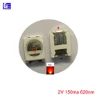 Красный светодиодный чип 100 SMD 2835, 2 в, мА, 18-20 лм, устройство для поверхностного монтажа, светодиод, светоизлучающая Диодная лампа, электронный компонент, шт.