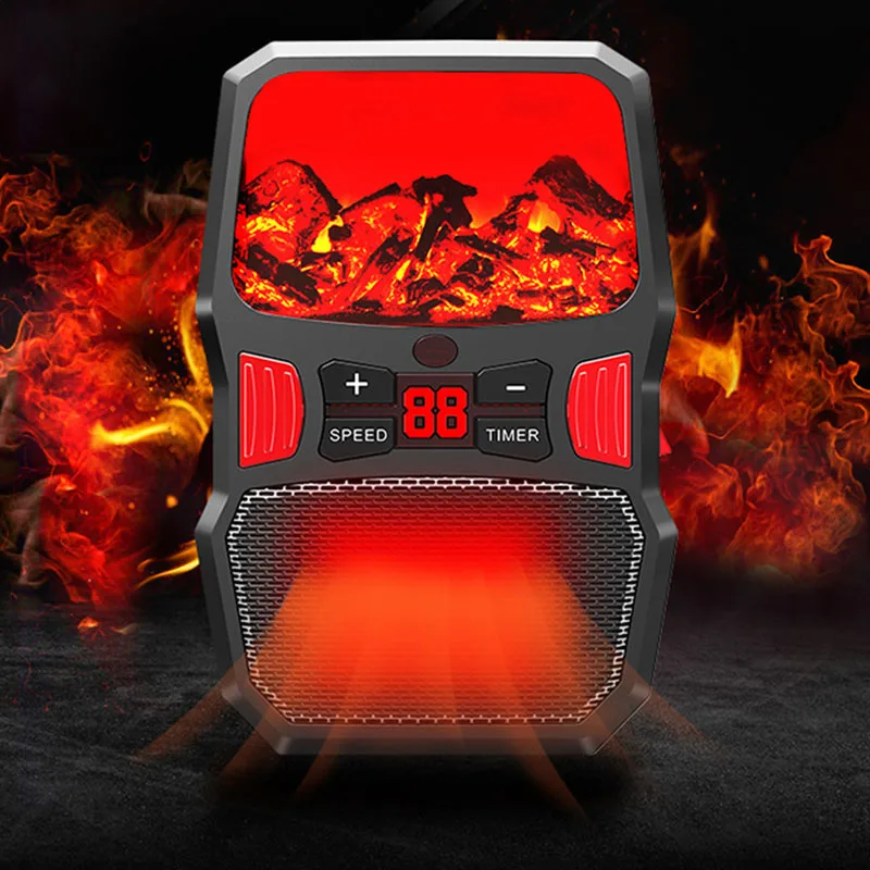 1000 Вт мини Электрический настенный тип пламенный нагреватель штепсельный