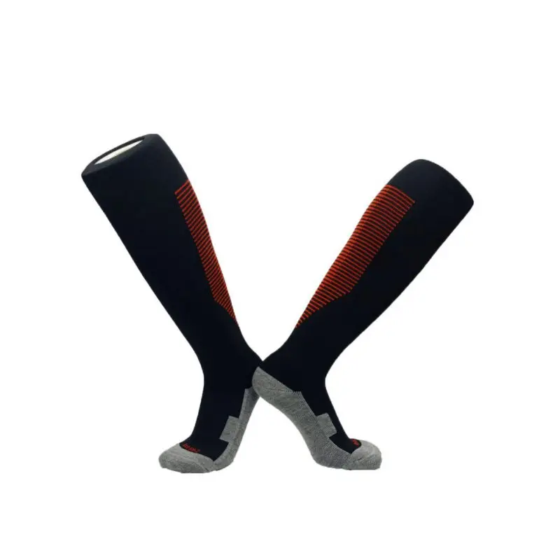 black red Лыжные носки профессиональные спортивные мужские и женские противоскользящие компрессионные Дышащие футбольные чулки для улицы MTB Велоспорт Бег Длинные - Цвет: black red
