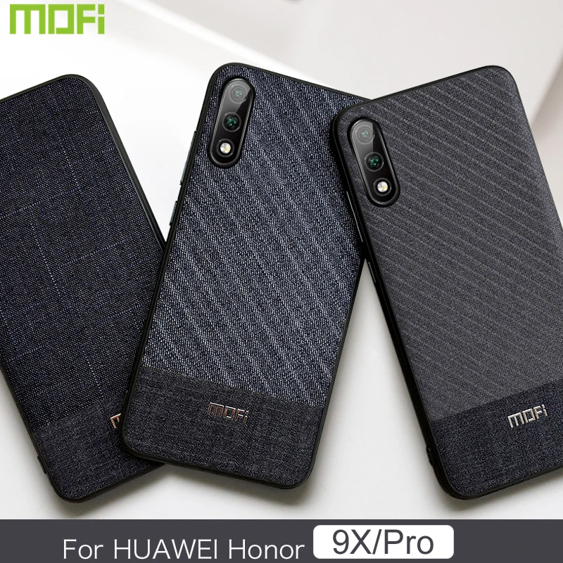 Для huawei Honor 9X Pro чехол MOFI для huawei Honor 9X чехол Мягкая задняя крышка тканевый протектор для мужчин темно Honor9X Pro