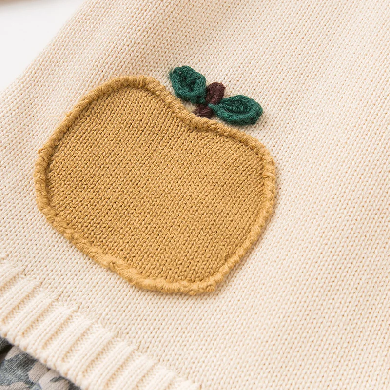 DBZ11674 осеннее платье-свитер с изображением Дейва Беллы и фруктов для маленьких