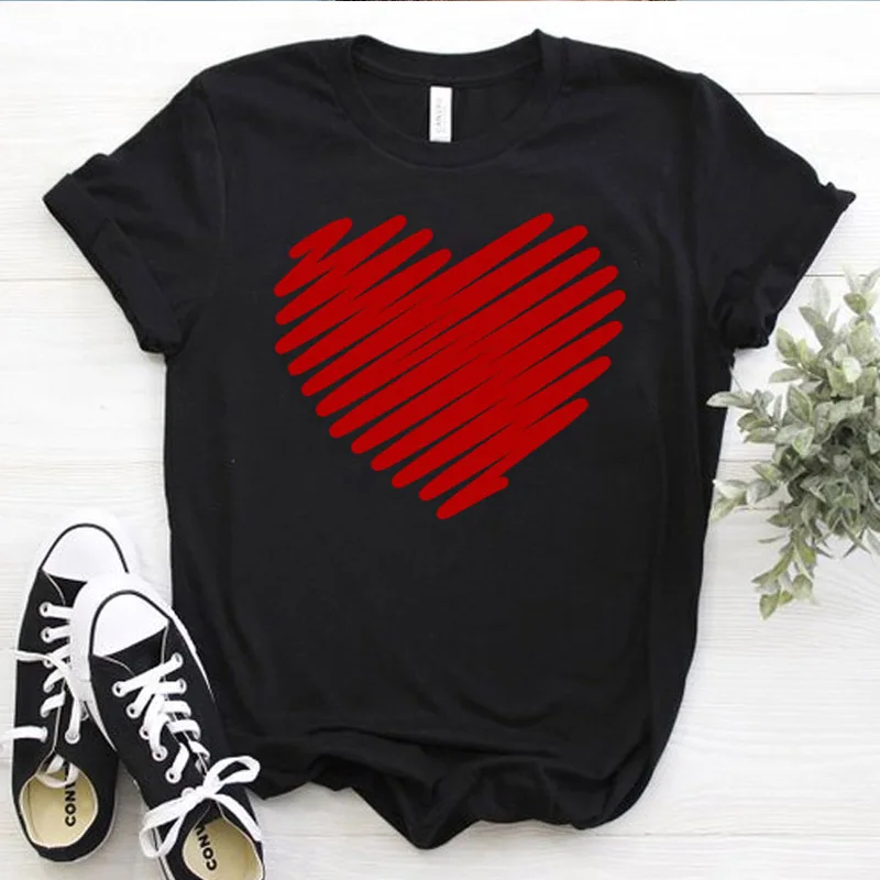 Женская футболка с принтом Love Heart в подарок на день Святого Валентина рубашки