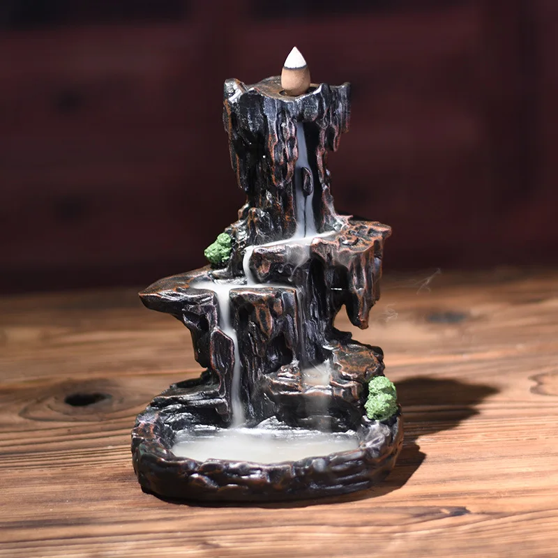 Смола в форме горы дым водопад обратного потока ладан горелка кадило держатель Декор ароматерапия печи ароматические для дома и офиса ремесло