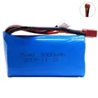 7,4 V 3000mah lipo батарея 18650 2S T разъем для Q46 Wltoys 10428 1242812423 RC автомобильные запасные аксессуары 7,4 V батарея большой емкости
