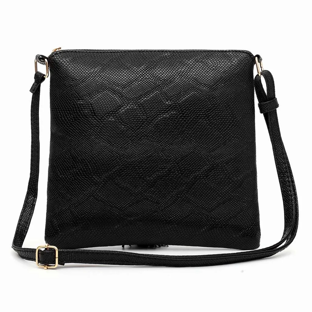 Fashion Women Tassel Snake Printing Zipper Messenger Bag Handbag Shoulder Bag Elegant Small Square Bags#YJ
