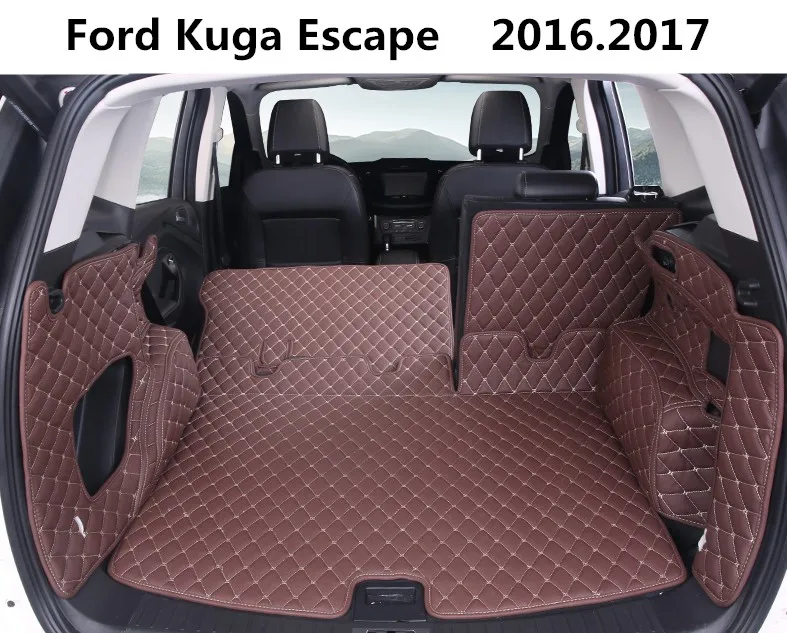 

Auto Cargo Liner Trunk Mats For Ford Kuga Escape 2016.2017 Surrounded by all Carpets High Quality Embroidery Leather Mat