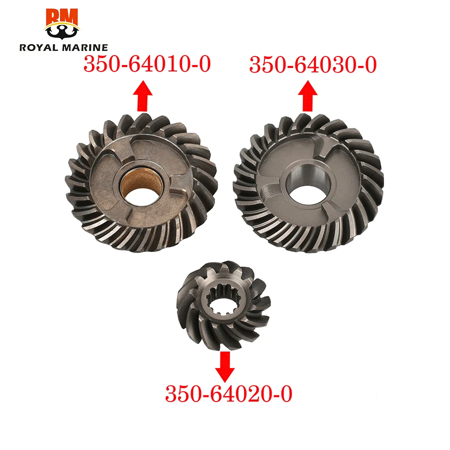 Outboard Engine Gear Set for Tohatsu 2 stoke 18HP 350-64020-0 Pinion & 350-64030-0 Reverse & 350-64010-0 Forward Gear  3 piece