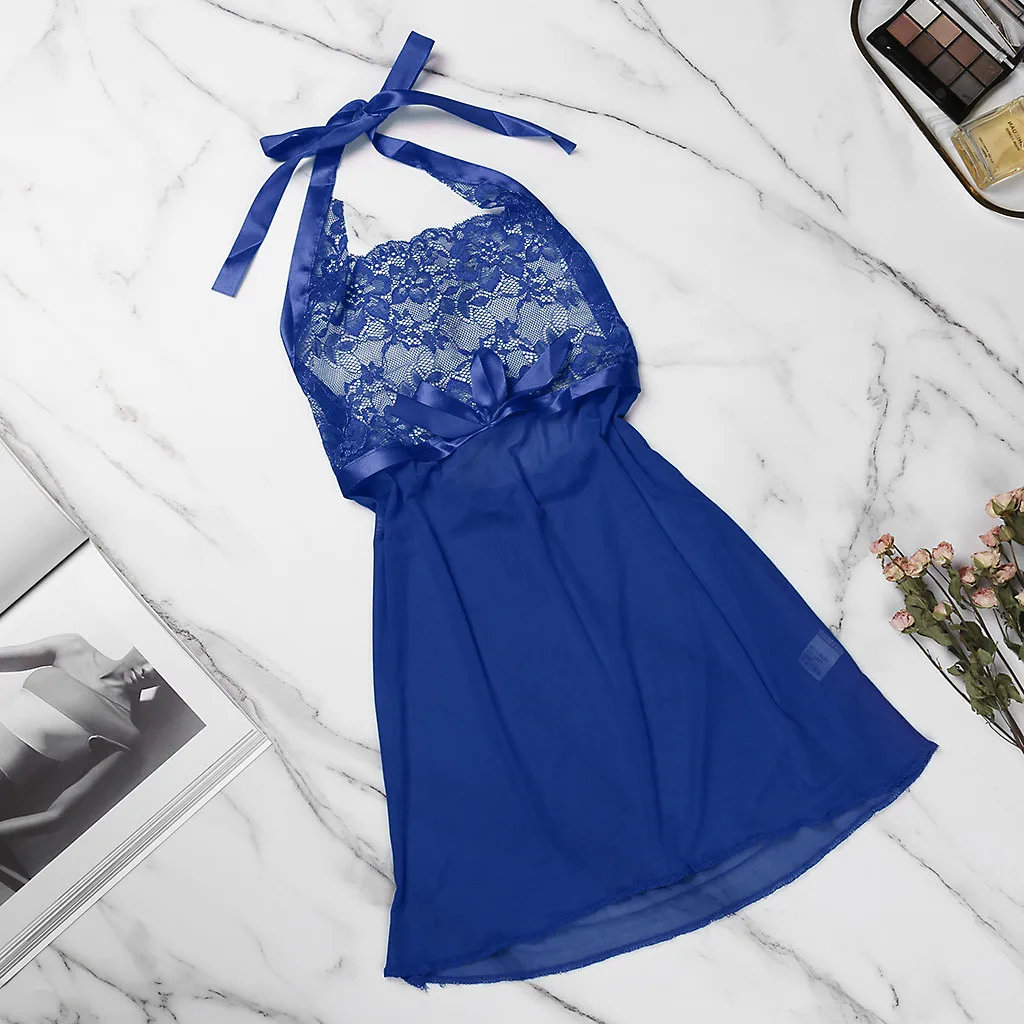 Сексуальное женское белье на шнуровке с бантом ночное размера плюс ночная