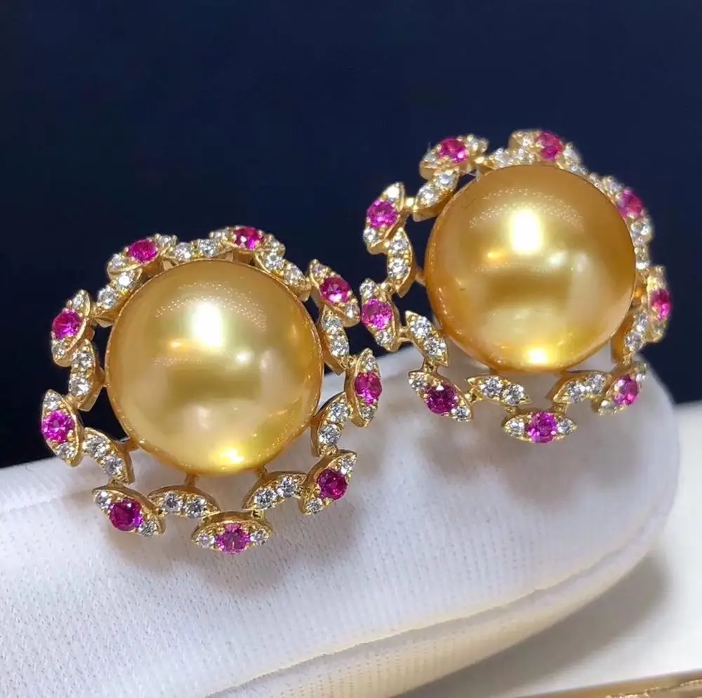 

Серьги-гвоздики женские из 14-каратного золота, 11-10 мм, D215