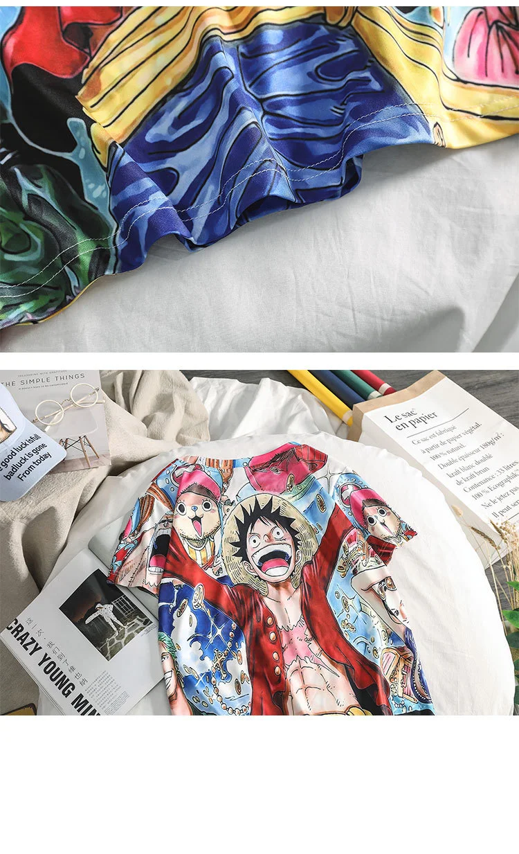 

Ybaby Summer cartoon loose hip hop fashion fun short sleeve men's and woman T-shirt oversized T-shirt pattern T-shirt