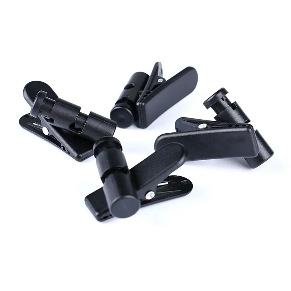 

1pc Black Rotatable Plastic Headset Microphone Headphone Cord Clips Earphone Clamps Lapel Collar Wire Holders Wire Cable Holder