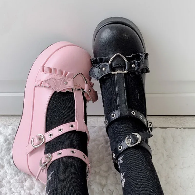 

Brand Fashion Female Lolita Cute Women's Pumps Platform Wedges High Heels Pumps Sweet Gothic Cosplay Shoes Woman