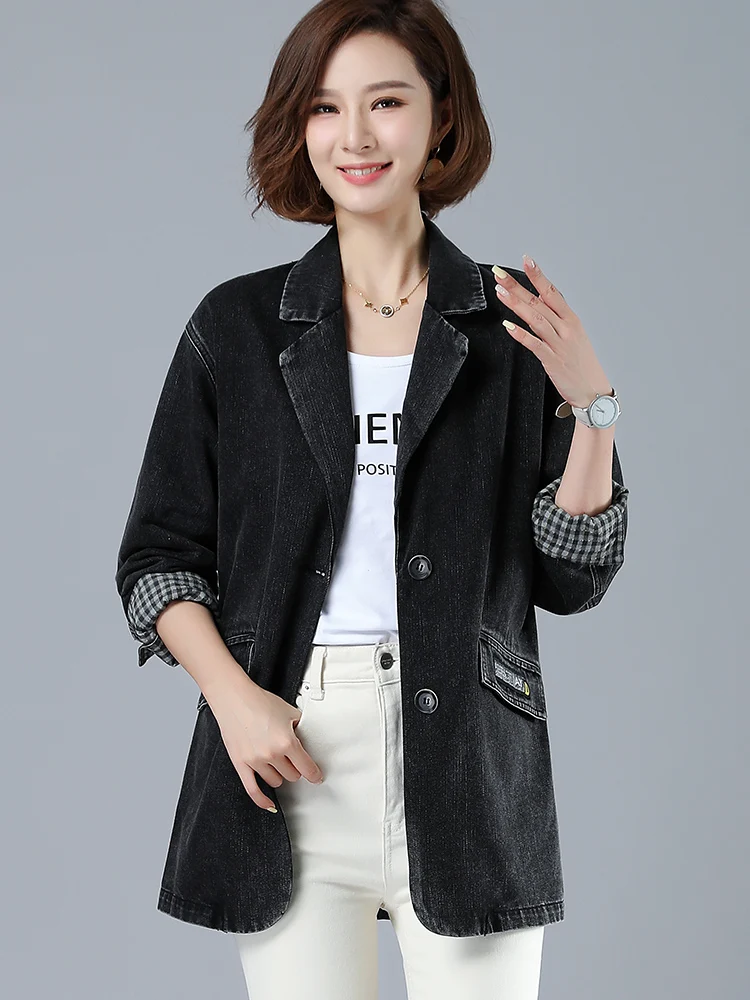 

New Fashion 2021 Designer Blazer Women's Denim Blazer Jacket Outer Coat
