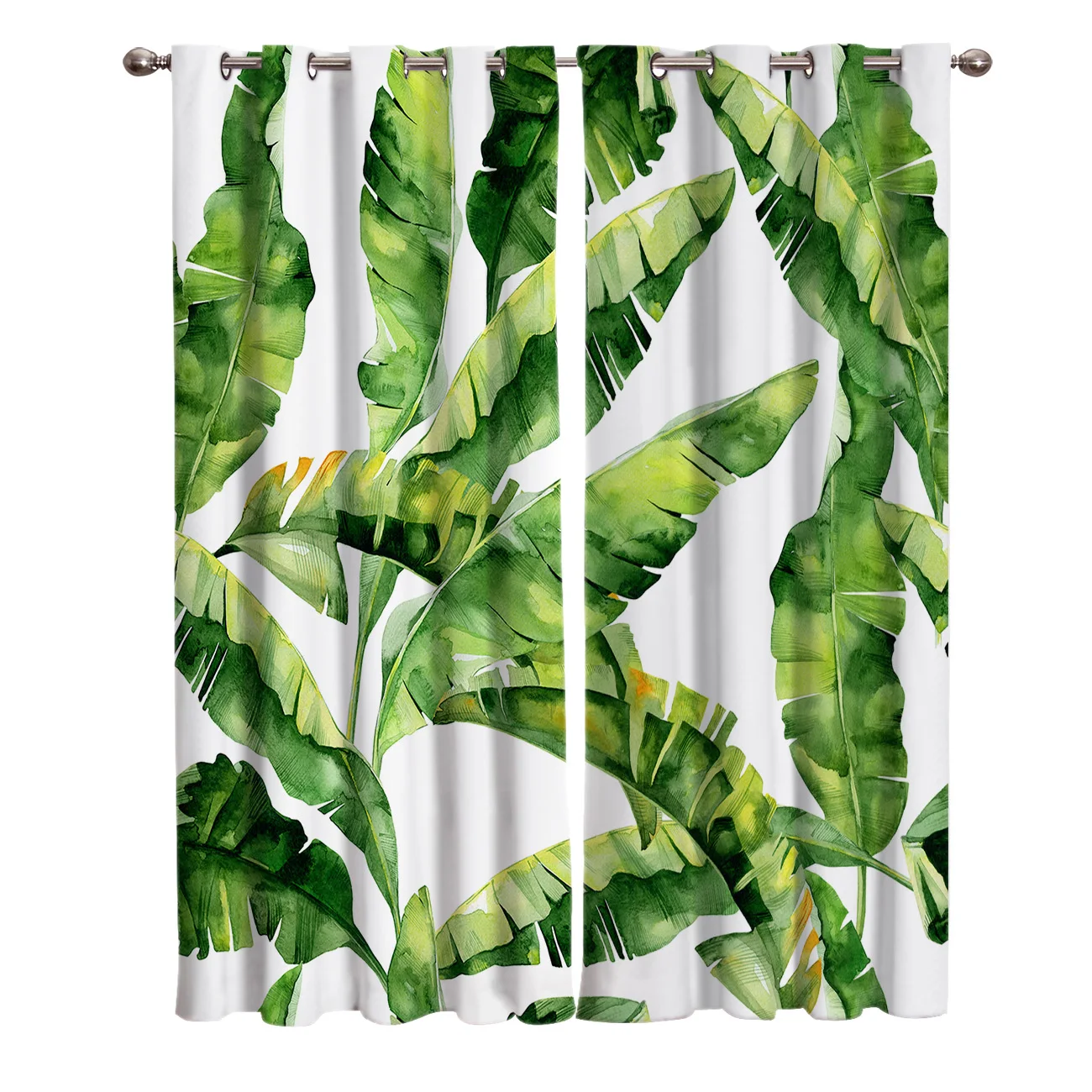 Шторы на окна с тропическими листьями банановые листья декор для помещения