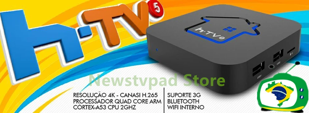 Коробка HTV 5 brasil BOX H tv 6 B tv Бразильский Португальский ТВ Интернет-потоковая коробка Live IP tv кино коробка HTV 6 Бразилия 4K медиаплеер