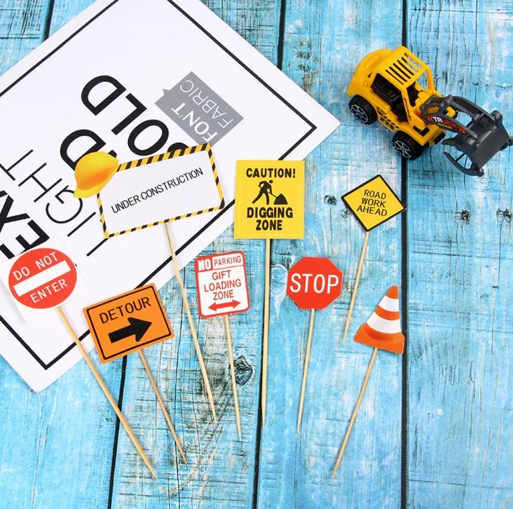 1 комплект направляющих для строительных автомобилей Топпер кексов украшения