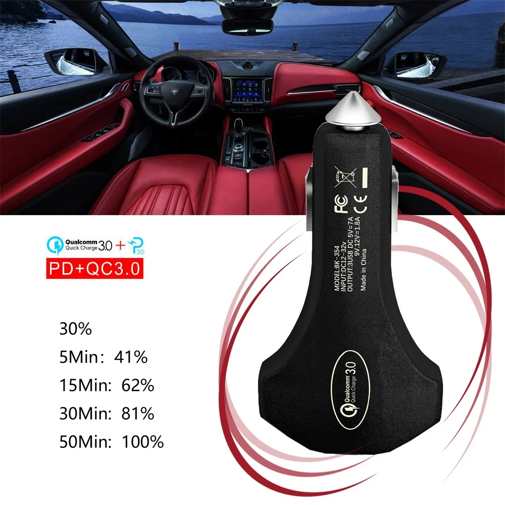 Автомобильное зарядное устройство с двумя usb-портами и поддержкой быстрой
