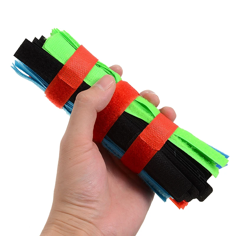 50 шт. многоразовые велкро нейлона кабельные барабаны шнуры петли Галстуки