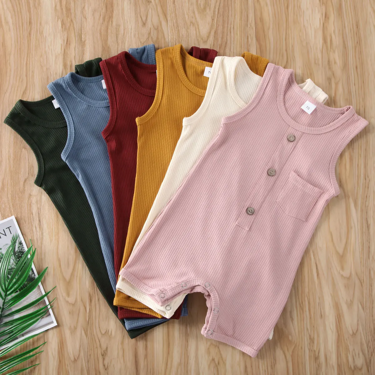 

Baby Boy Girls Rompers Summer Newborn Baby Sleeveless Pocket Romper Jumpsuit Playsuit Cotton Soft Infant Outfit Clothes 6 Colors