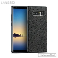 ostrich grain genuine leather phone case for samsung galaxy a50 a72 a71 a52 a51 a32 a12 note 10 9 8 s21 s20 ultra s9 s8 s10 plus