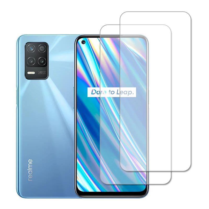 Protector de pantalla para Realme Q3i 5G, vidrio templado a prueba de golpes, pel&iacute;cula protectora de tel&eacute;fono HD para Realme Q3i 5G, 2 piezas-0