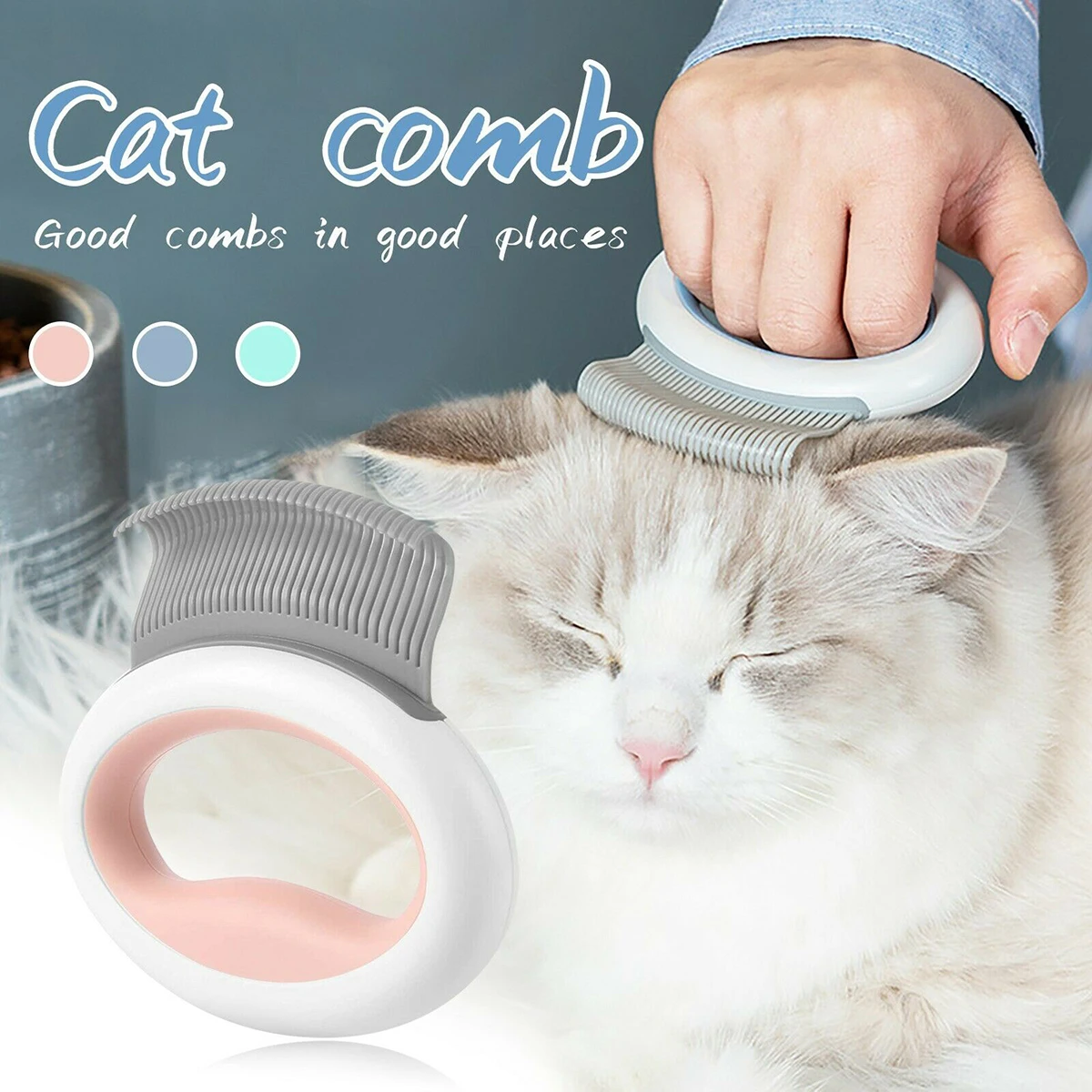 

Pet Comb Short Hair Removal Massaging Shell Comb Soft Groomings Brush Hair Shedding Brush For Dog and Cat K888