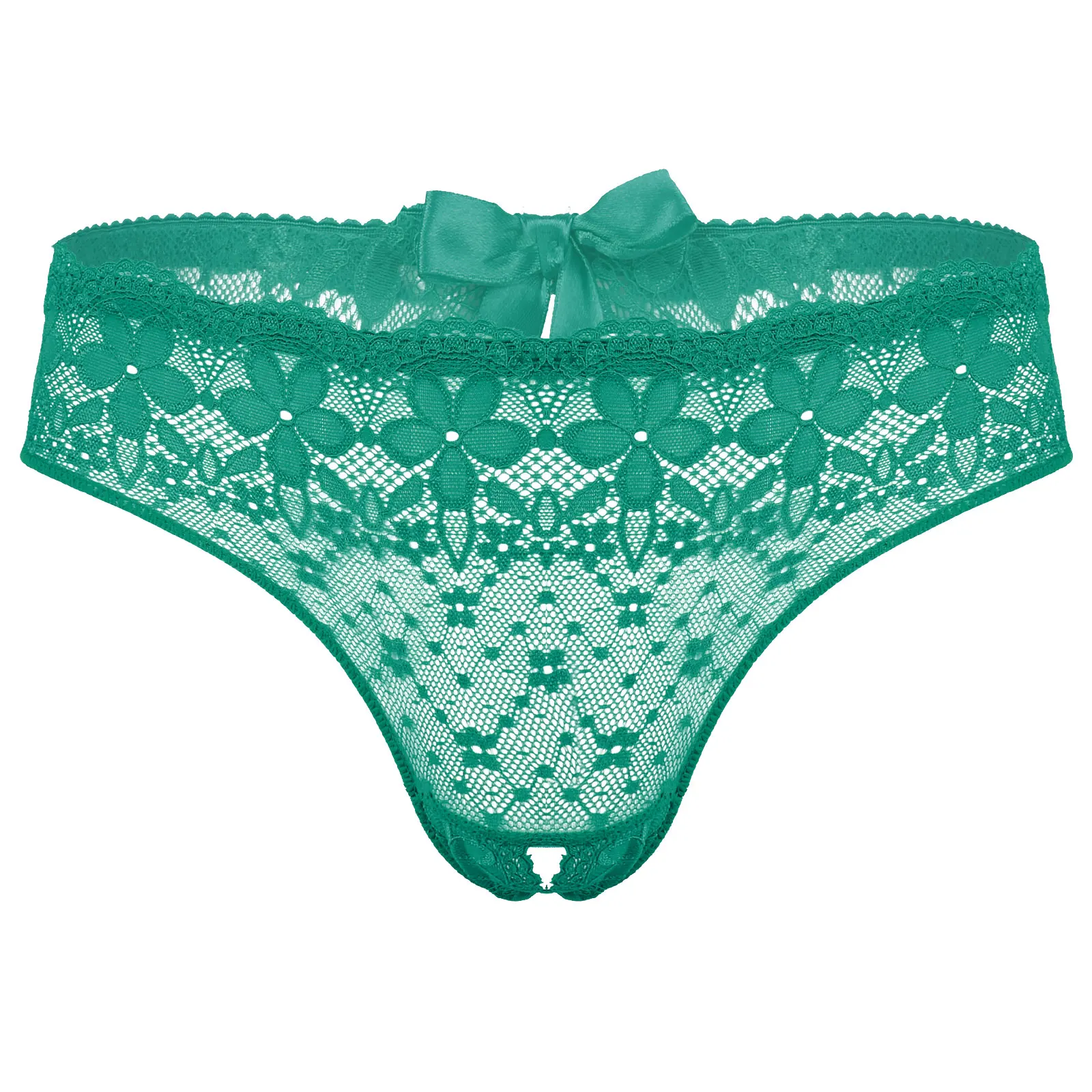 Мужские Сисси Эротическое белье трусы с цветочным рисунком кружевное Прозрачное