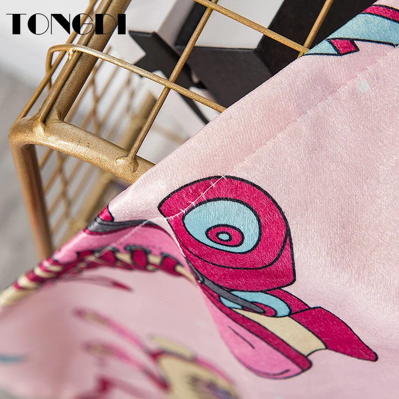 Светонепроницаемые шторы TONGDI Детские фланелевые с милым мультяшным принтом